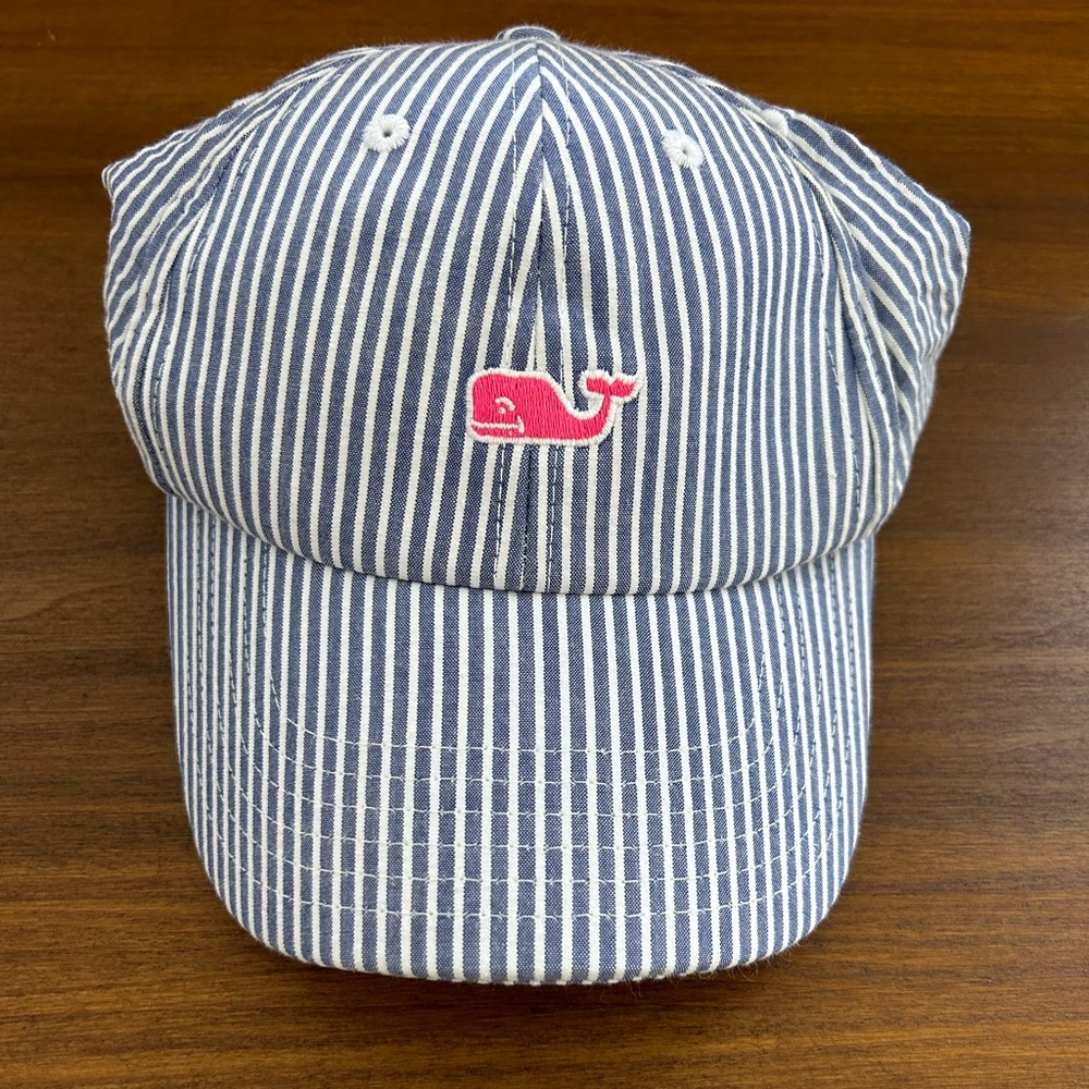 Vineyard Vines Blue & White Seersucker Hat NWOT